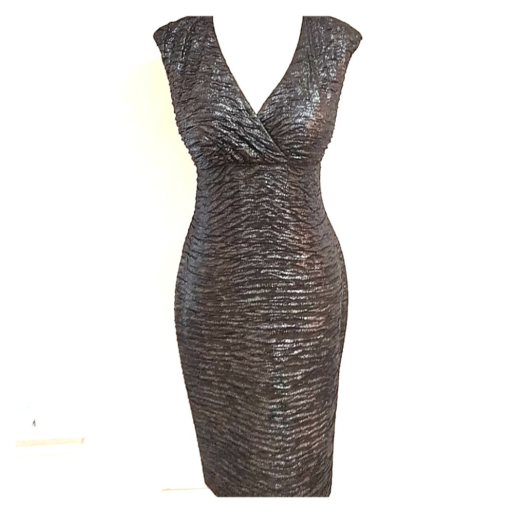 Glamour Silver Space Rouche Texture Sheath